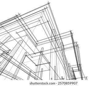 Abstract architecture vector 3d illustration