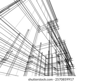 Abstract architecture vector 3d illustration