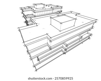 Abstract architecture vector 3d illustration