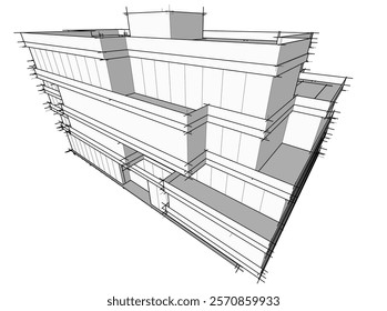 Abstract architecture vector 3d illustration