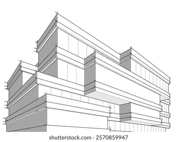 Abstract architecture vector 3d illustration