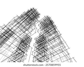 Abstract architecture vector 3d illustration