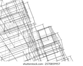 Abstract architecture vector 3d illustration