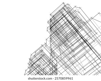 Abstract architecture vector 3d illustration