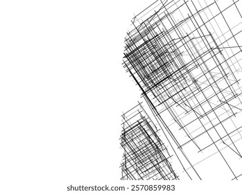 Abstract architecture vector 3d illustration