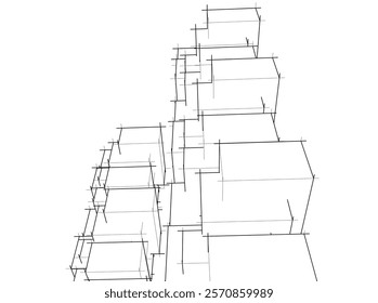 Abstract architecture vector 3d illustration