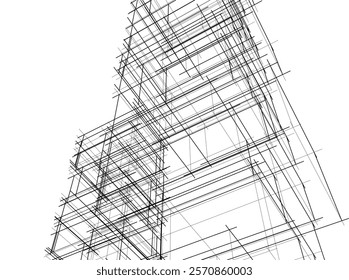 Abstract architecture vector 3d illustration