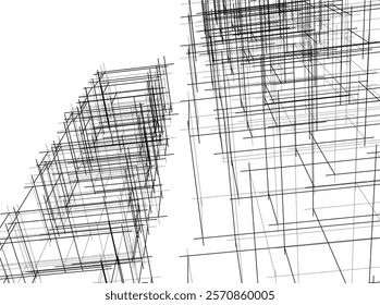 Abstract architecture vector 3d illustration