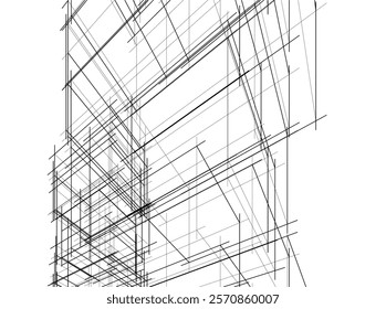 Abstract architecture vector 3d illustration