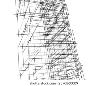Abstract architecture vector 3d illustration