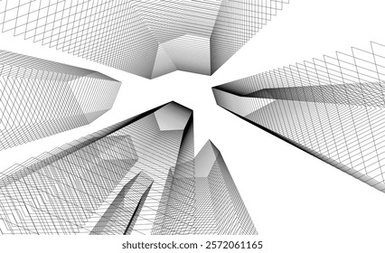 Abstract architecture vector 3d illustration 