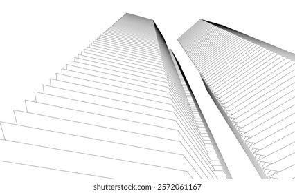 Abstract architecture vector 3d illustration 