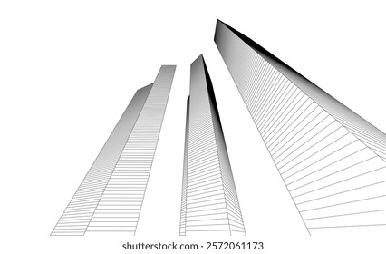 Abstract architecture vector 3d illustration 