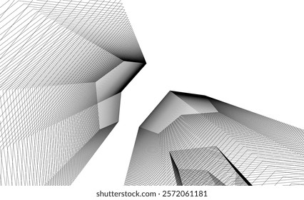 Abstract architecture vector 3d illustration 