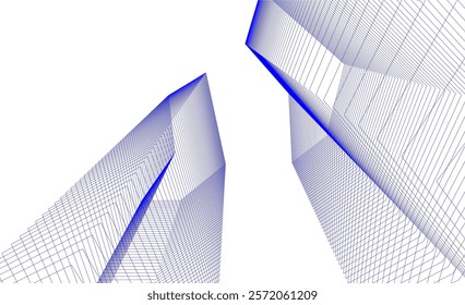 Abstract architecture vector 3d illustration 