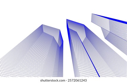 Abstract architecture vector 3d illustration 