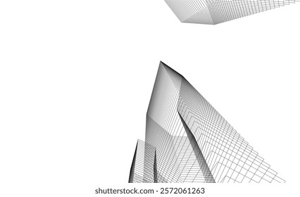 Abstract architecture vector 3d illustration 