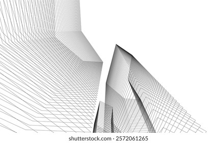 Abstract architecture vector 3d illustration 