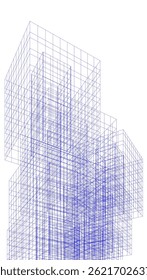 Abstract architecture vector 3d illustration