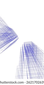 Abstract architecture vector 3d illustration