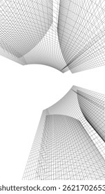 Abstract architecture vector 3d illustration