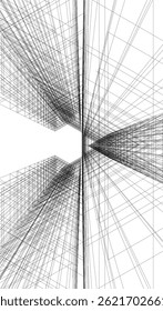 Ilustração abstrata do vetor de arquitetura 3d