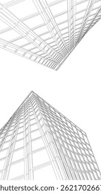 Abstract architecture vector 3d illustration