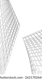 Abstract architecture vector 3d illustration