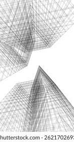 Abstract architecture vector 3d illustration