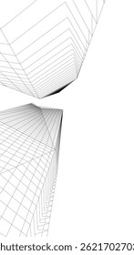 Abstract architecture vector 3d illustration