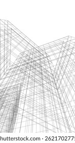 Abstrakte Architektur, Vektorgrafik 3d