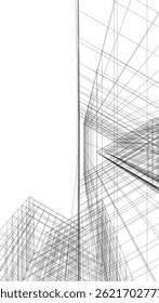 Abstract architecture vector 3d illustration