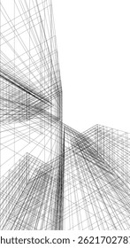 Abstract architecture vector 3d illustration