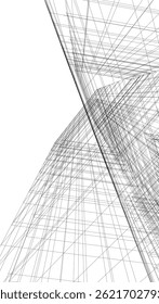 Abstract architecture vector 3d illustration