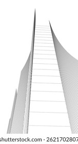 Ilustración 3D de Vector de arquitectura Abstractas