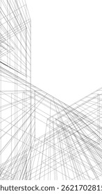 Abstract architecture vector 3d illustration