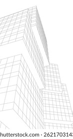 abstrakte Architektur, Vektor 3d-Illustration