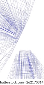 Vector de arquitectura abstracta Ilustración 3D