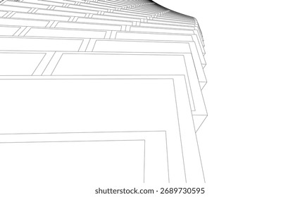 Abstrakte Architektur, Vektorgrafik 3d