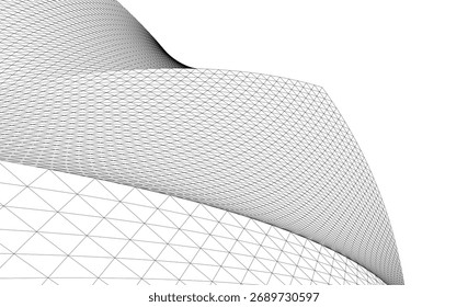 Ilustração abstrata do vetor de arquitetura 3d