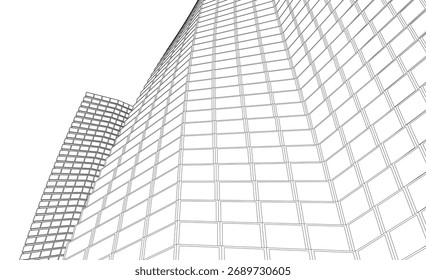 Abstract architecture vector 3d illustration