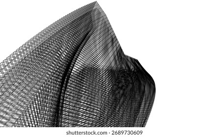 Ilustração abstrata do vetor de arquitetura 3d