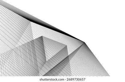 Abstract architecture vector 3d illustration