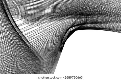 Ilustração abstrata do vetor de arquitetura 3d