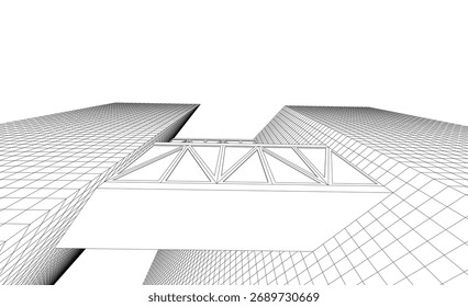 Abstrakte Architektur, Vektorgrafik 3d