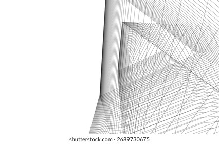 Abstract architecture vector 3d illustration