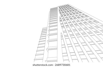 Ilustración 3D de Vector de arquitectura Abstractas