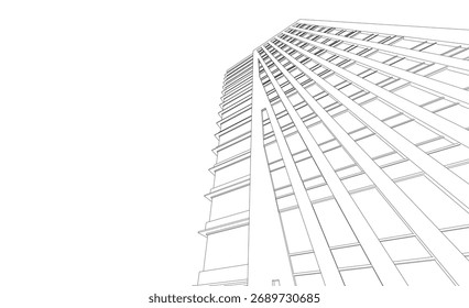 Abstract architecture vector 3d illustration