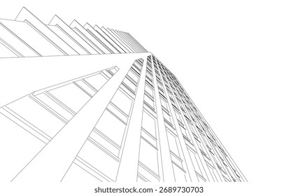 Ilustración 3D de Vector de arquitectura Abstractas
