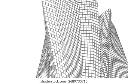Abstract architecture vector 3d illustration